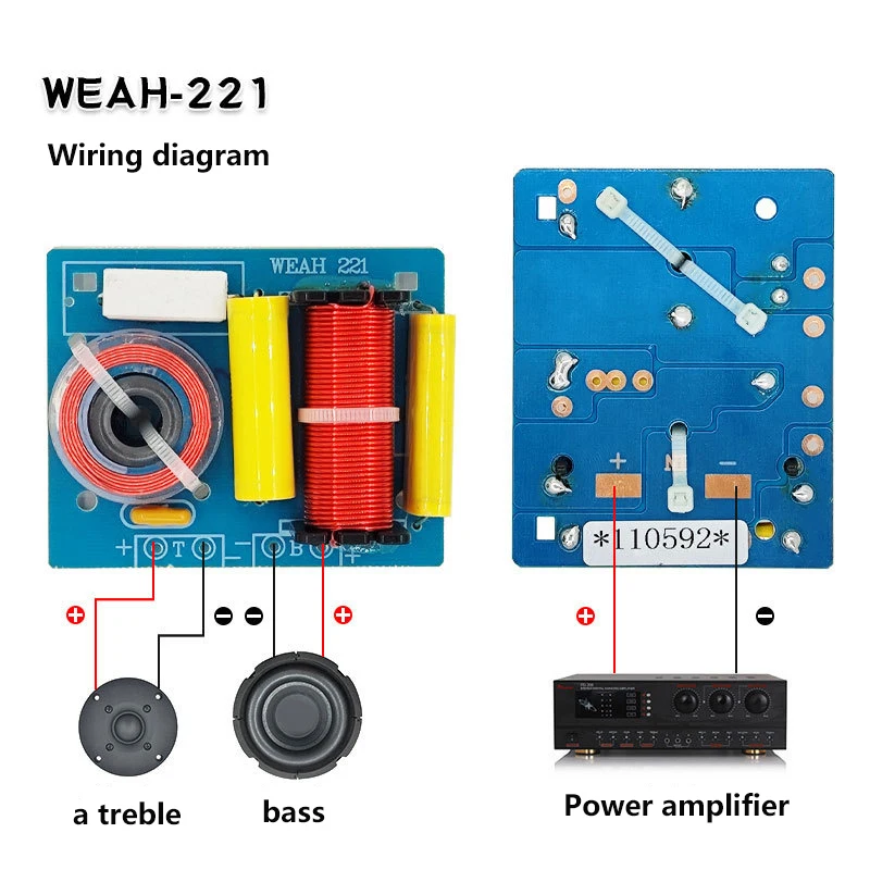 120W 2 Weg Audio Frequentie Divider Divider Diy Bass Speaker Subwoofer Crossover Filters Accessoires 2800Hz Verbetering Van De Geluidskwaliteit