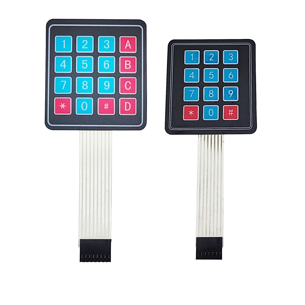 6Pcs 3x4/4x4 Keypad 12/16 Key Matrix Array Membrane Switch 7/8pin 12/16 Button Extended Keyboard for Microcontroller