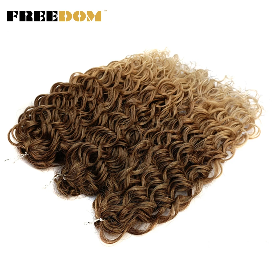 FREEDOM Synthetische Deep Wave Braids Jessica Hair 20 Zoll 300g Twist Crochet Hair Ombre Braun Ingwer Flechthaarverlängerung