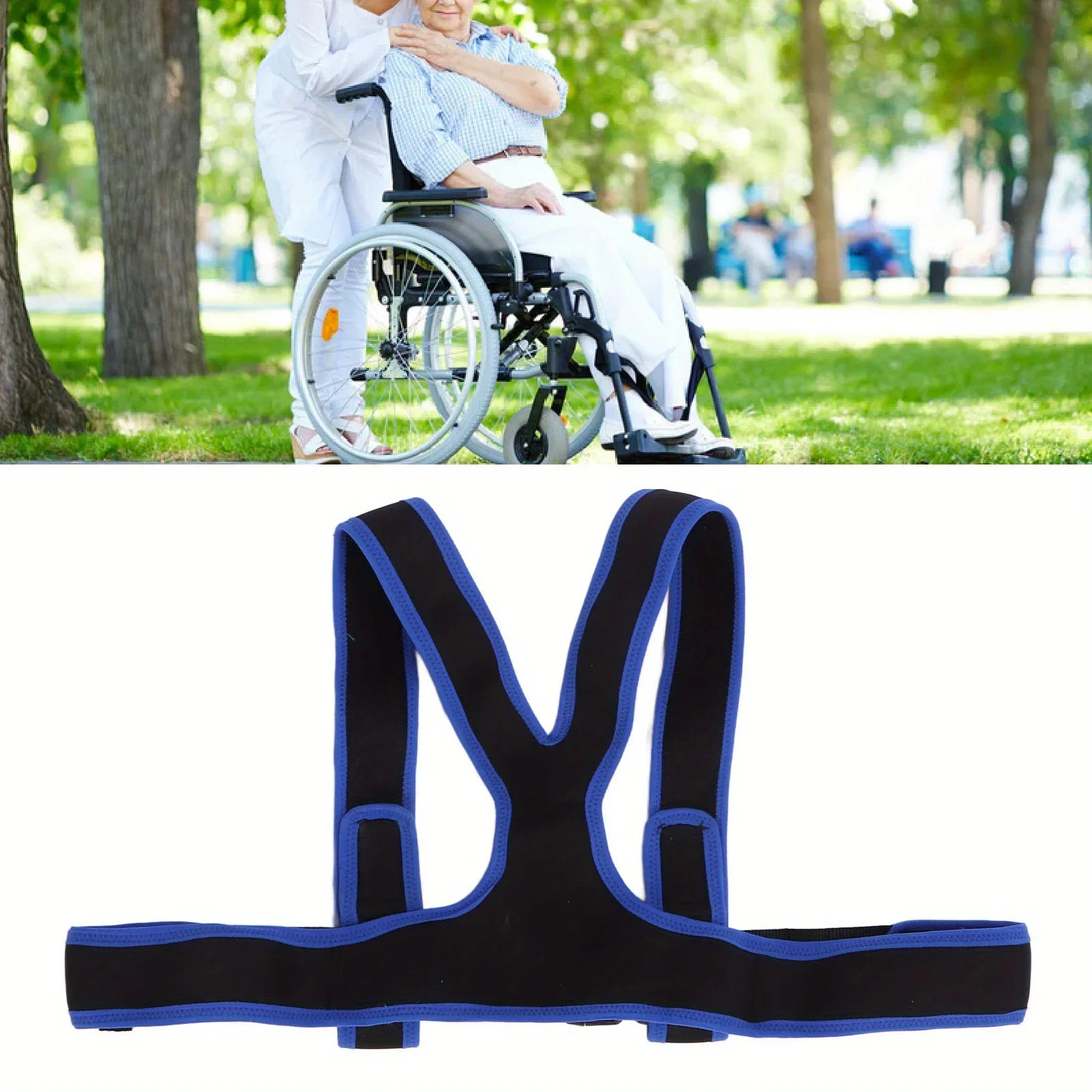 Wheelchair Seat Belt Torso Support Belt for Patient Elderly Disabled Adjustable Prevent Falling Safety Harness Shoulder Straps
