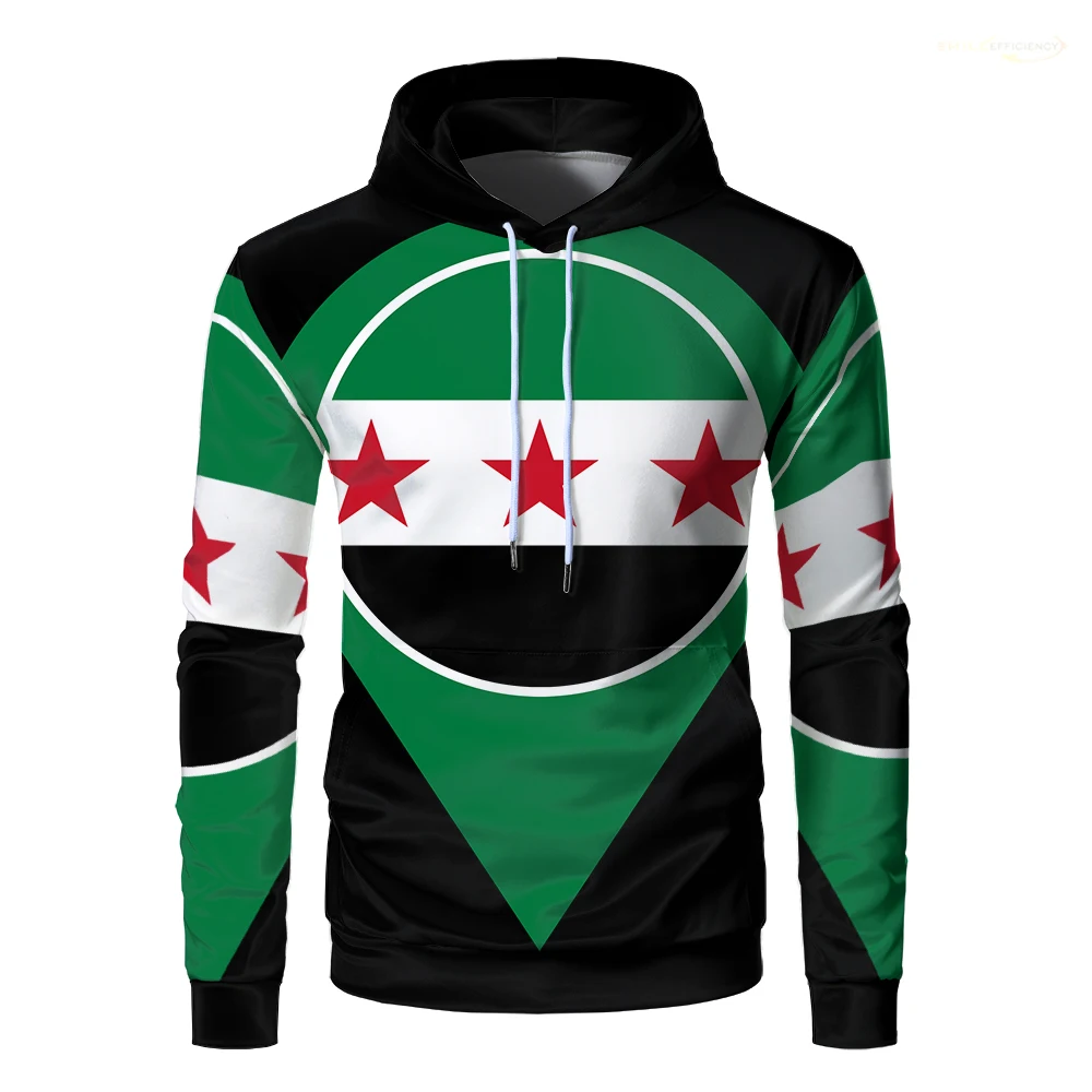 Syria Flag Sports Mens Sweatshirt Fashion Casual Geometric Pattern Hoodie Print Streetwear Large Size Unisex Pullover Men Gift