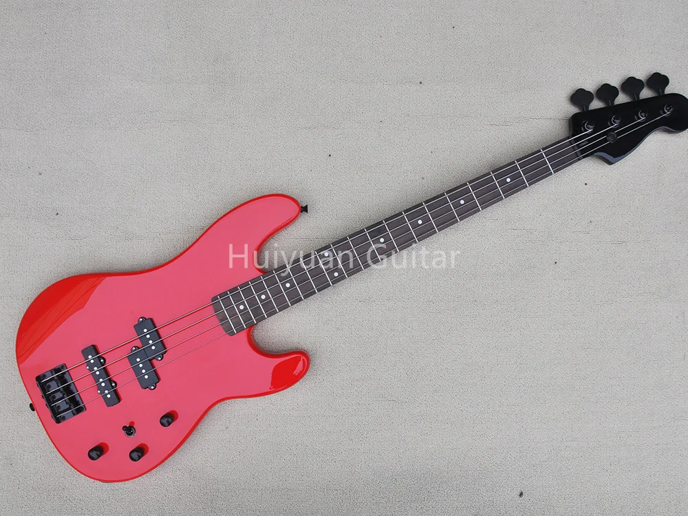 

4 Strings Red Electric P Bass Guitar with Rosewood Fretboard,Black neck.Customizable