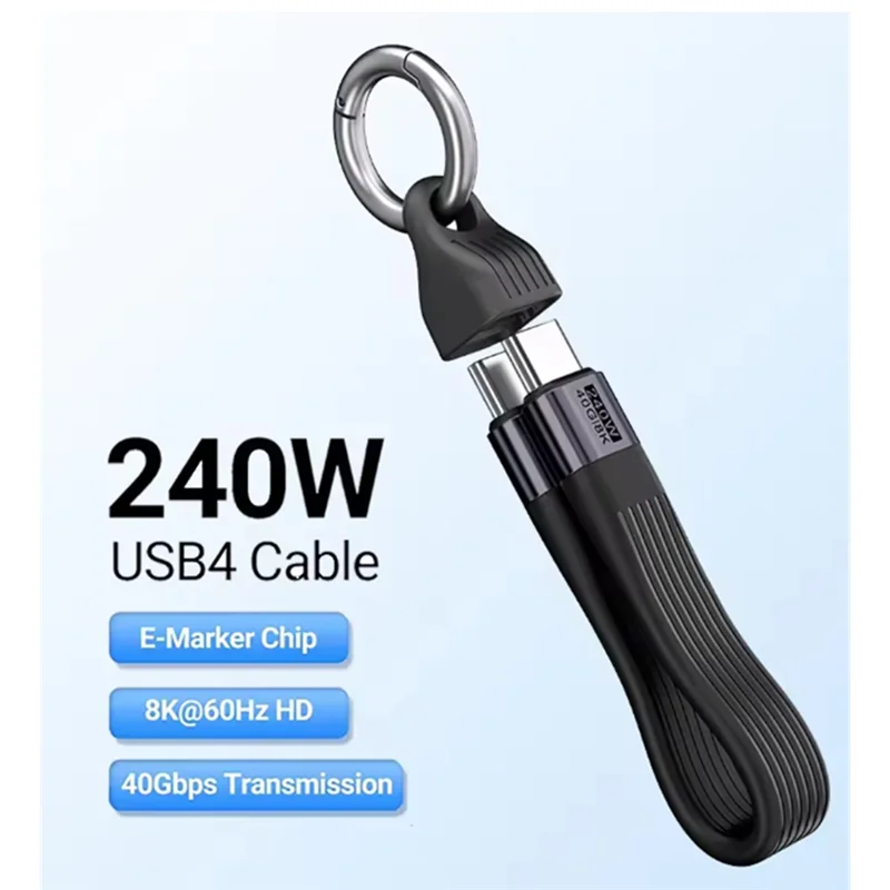 

-PQWN 8K USB4 Type C Cable For Laptop 40Gbps Data Transfer 240W PD3.1 QC4.0 Fast Charging Cable For Phone
