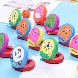 5Pcs Cartoon Wooden Animal Castanets Instruments Educational Toys for Kids Birthday Party Favors Baby Shower Gift Pinata Filler