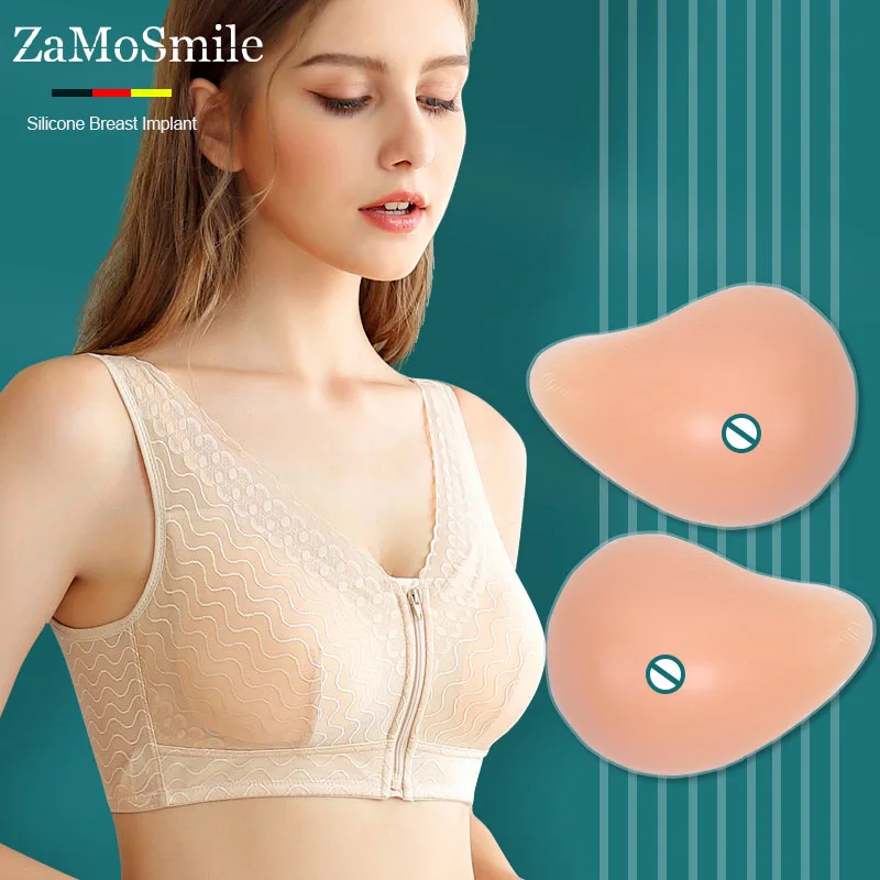 

Breast Implant Bra Sexy Beauty Back Support Front Buckle Zipper Large Size No Steel Ring Underwear Post Breast Surgery Bra