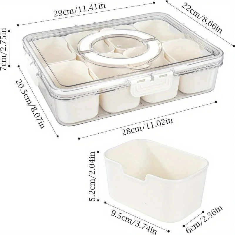 Kitchen Seasoning Box Storage Portable 4/8 Grid Snack Platters Fresh-keeping Anti Skewer Household Transparent Seasoning Boxs