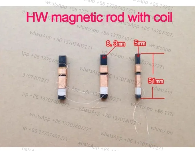 2 peças hw antena haste magnética rádio ferrite antena haste magnética diâmetro 8.3 * longo 51mm haste magnética com bobina