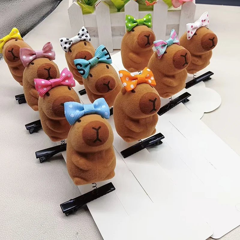 1/5pcs Cute Cartoon Capybara Spring Hair Clip Kawaii Funny Capybara Hair Accessories DIY Hair Styling Tool Children Headwear