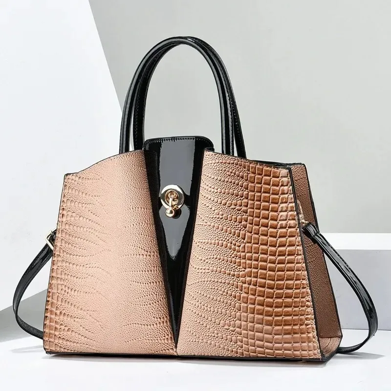 

Classic Retro Crossbody Bag Fashionable Large Capacity Women'S Handbag Crocodile Pattern Shoulder Bag Commuting Tote Bag Women