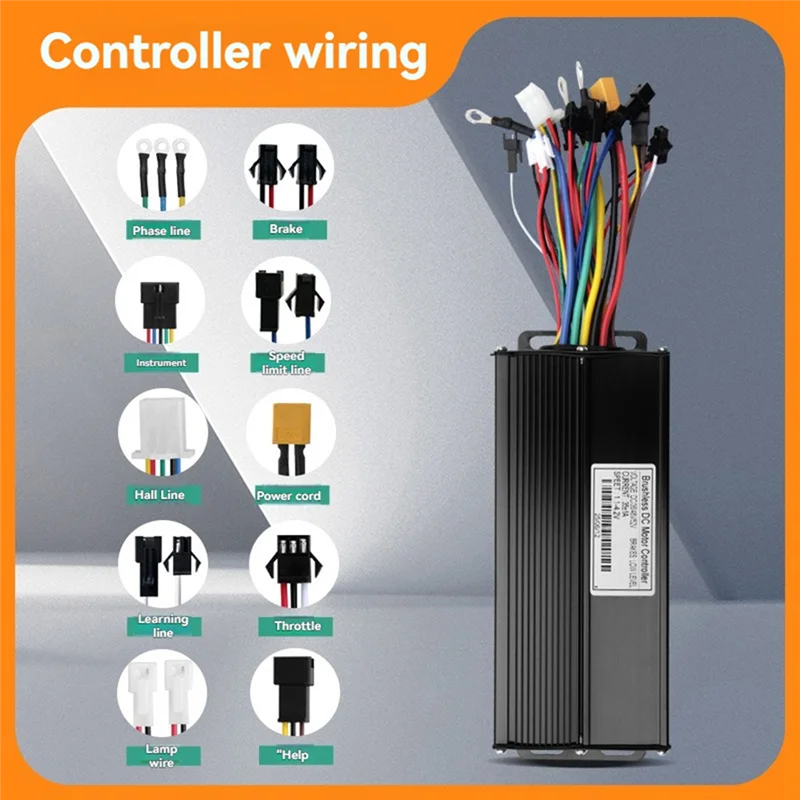B48B-E-دراجة ثلاثة وضع مجموعة التحكم 35A 36 فولت 48 فولت 52 فولت موجة جيبية تحكم UKC1 عرض شاشة ملونة E-دراجة الملحقات #2