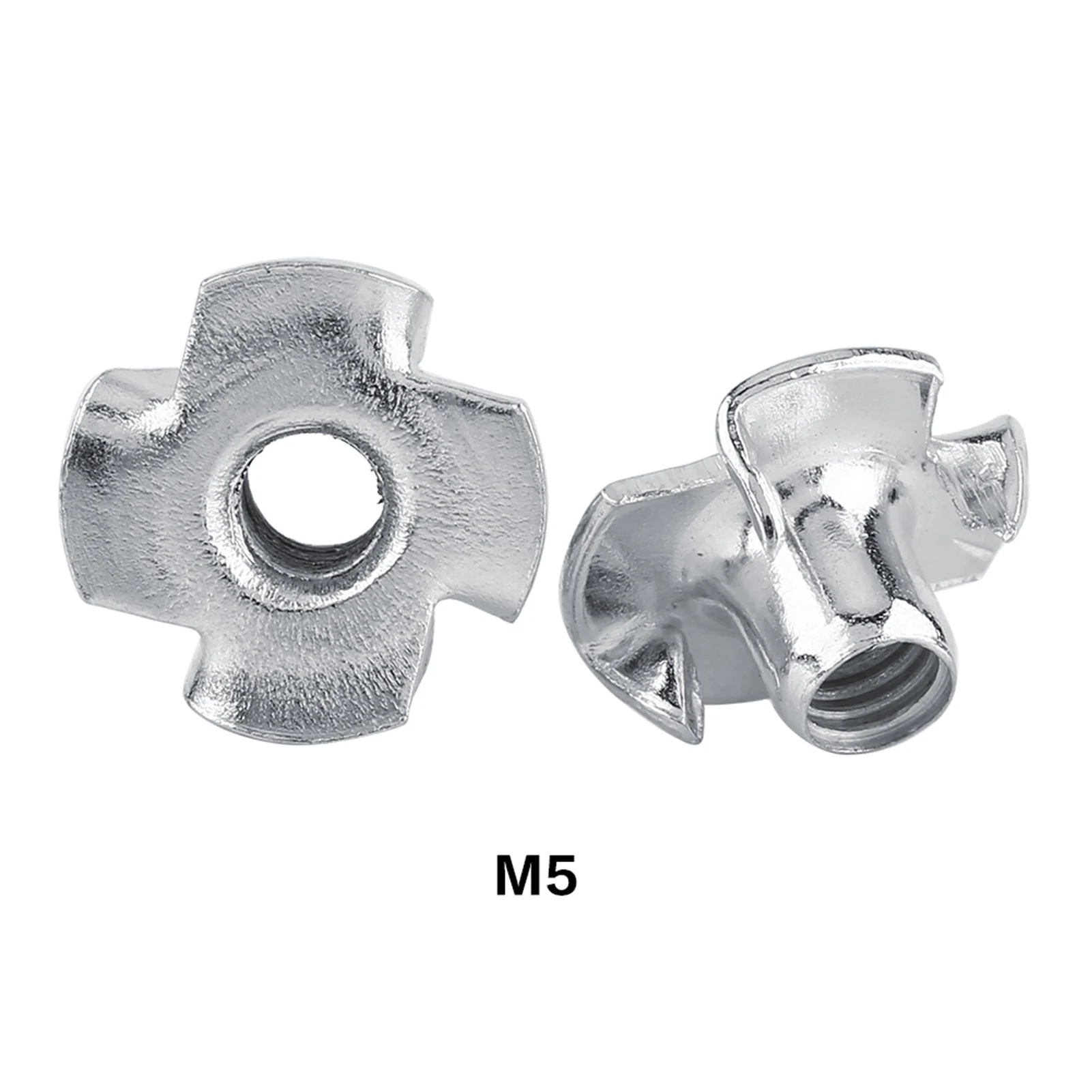 Porca T de aço carbono com quatro pontas zincadas, proteção contra ferrugem e corrosão, fácil de caber, porca T cativa da indústria