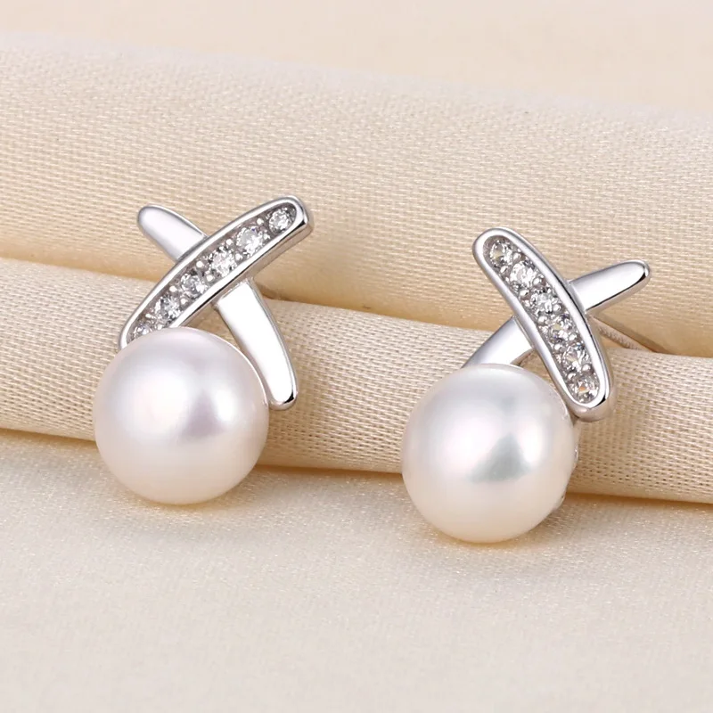 SISSLIA Pearl Earrings 2024 Trending Simple Cross Line Earrings Girl Daily Outdoor Decoration