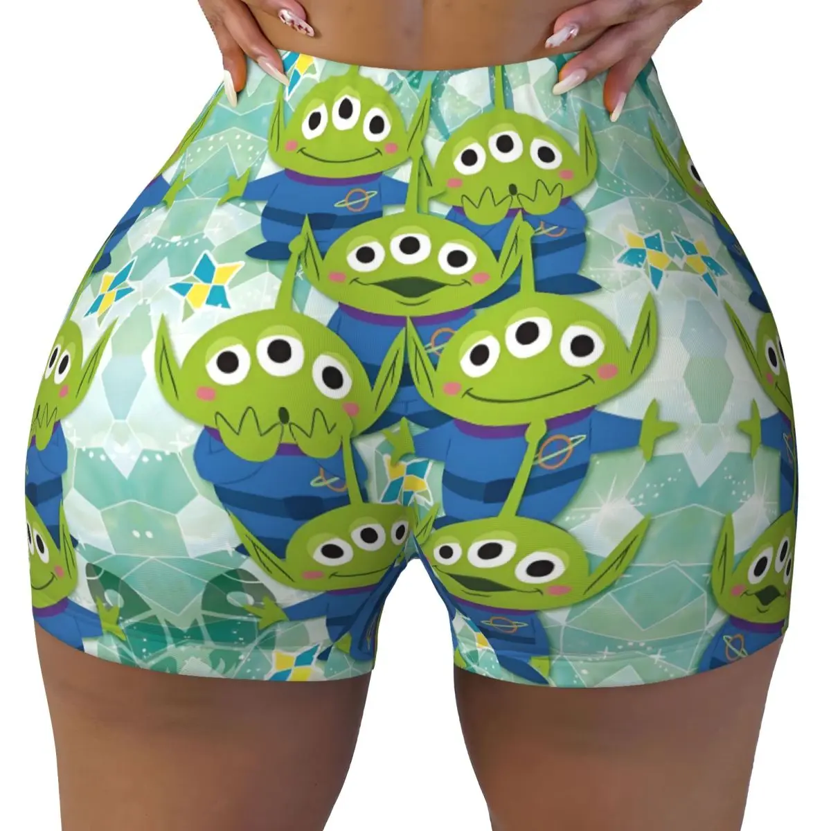 

Байкерские шорты для бега и тренировок с изображением игрушек на заказ, спортивные шорты для йоги с героями мультфильмов