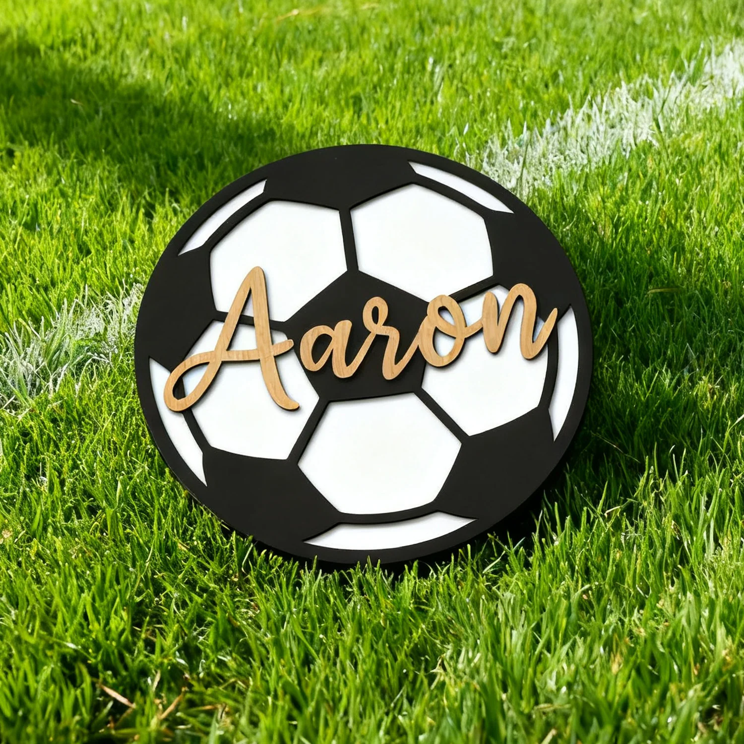 1pc Personalized Custom Name Football Wooden Hanging Sign Sports Fan Decor for Room Wall Decor Christmas Birthday Thanksgiving N