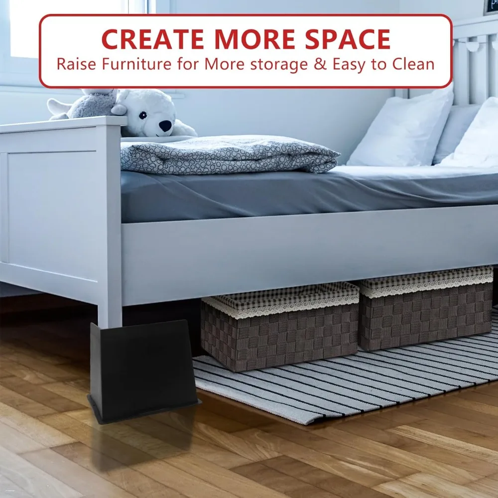 4 pacotes de elevadores de cama de 6 polegadas, resistentes, elevadores de móveis de grandes dimensões, elevadores de cama extra largos para mesa, sofá, dormitório duplo XL, Couc