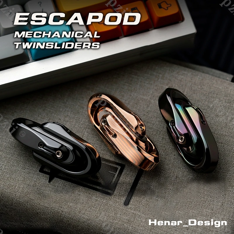 WANWU EDC エスカポッド メカニカル ツインスライダー プッシュスライダー ストレス解消 フィジェットトイ テーブルオーナメント メタル 不安解消玩具