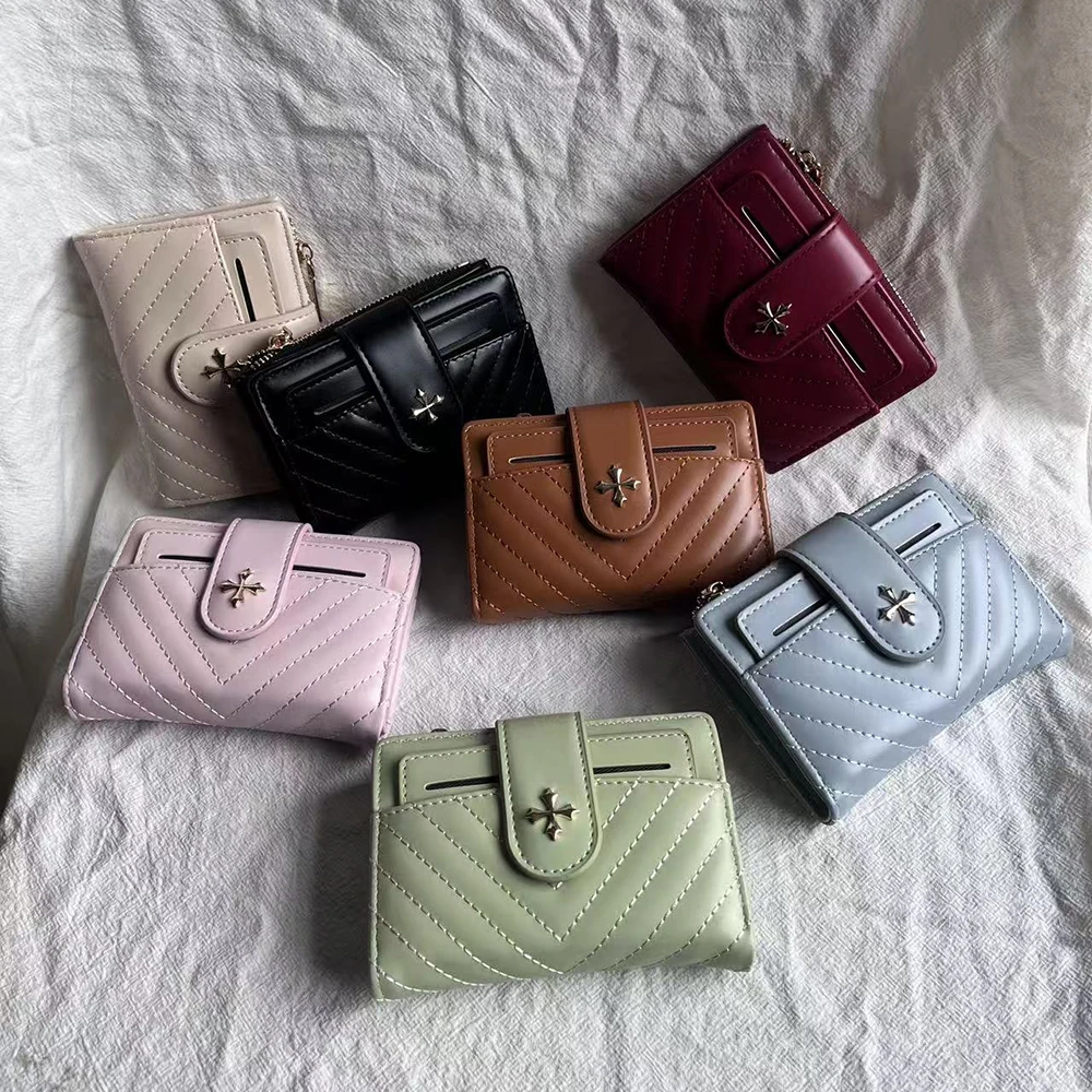 Neue Damen-Kurzgeldbörse, hochwertig, abnehmbarer Kartenhalter, Damen-Geldbörse mit Reißverschluss, Münzfach, Fotohalter, Geldklammer für Mädchen – Detail 31