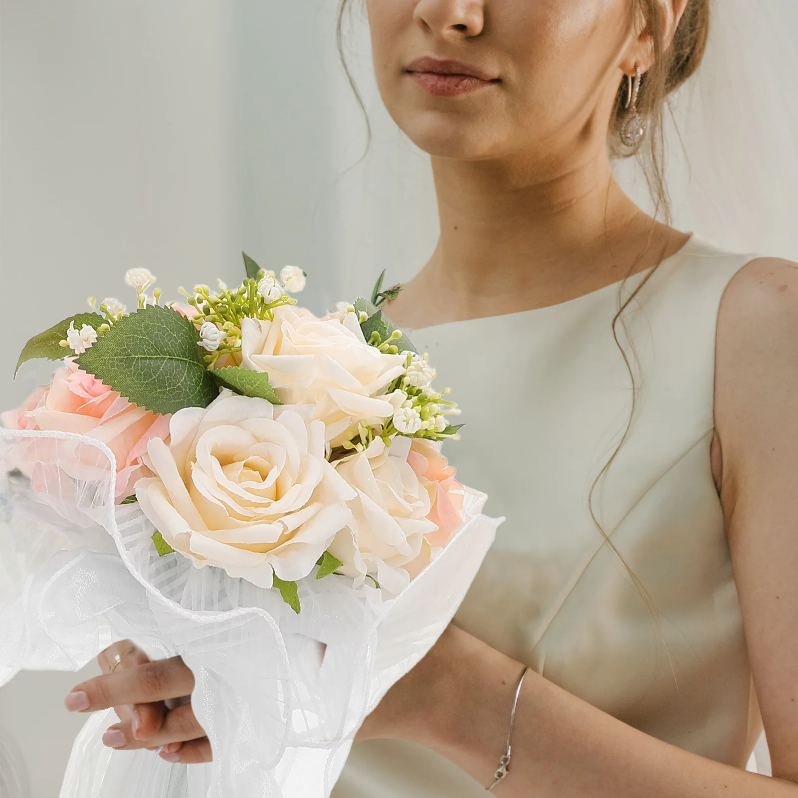 

Artificial Flower Bouquet Wedding Decor Office Prop Rustic Beach PartyDecoration Flowers Bride Bouquet