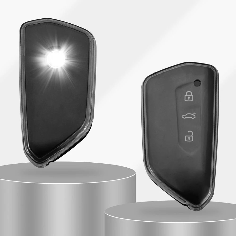 حافظة مفاتيح سيارة شفافة من البولي يوريثان لسيارة VW Volkseagen Golf 8 MK8 ID.3 ID.4 Cupra Formentor Skoda Octavia A8 SEAT Leon MK4 2020 2021 #3
