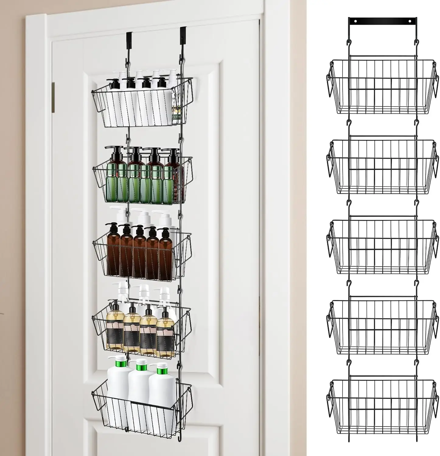 

Навесной органайзер для хранения над дверью: для ванной, детской комнаты, с прозрачным окном, без инструментов, 3 способа установки