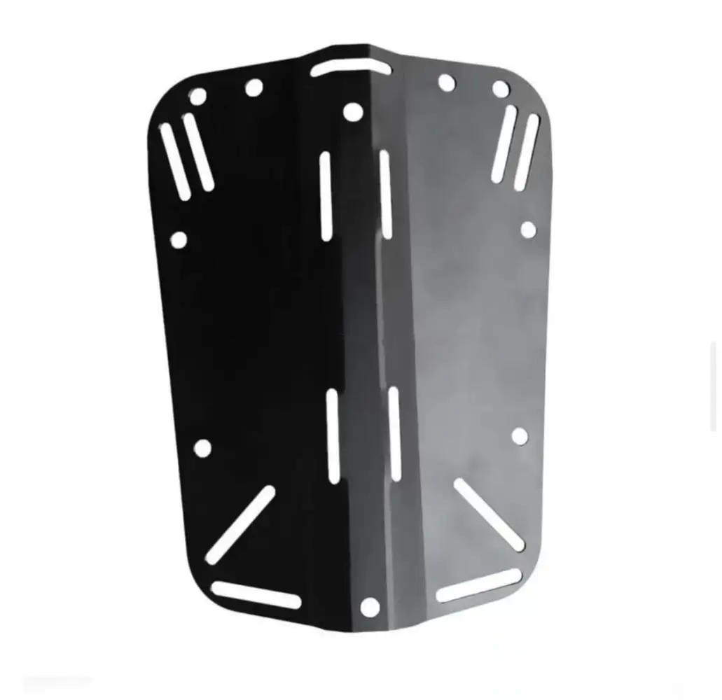 Placa trasera técnica de buceo de aluminio negro, placa BCD para buzo/aleación de aluminio, adaptador de tanque individual para buceo, juego de buceo