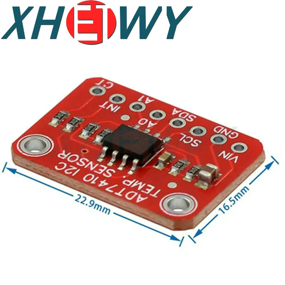 High Accuracy I2C ADT7410 Temperature Sensor Breakout Board Temperature Sensor Development Tools 2.7V-5V 2 Address Pins