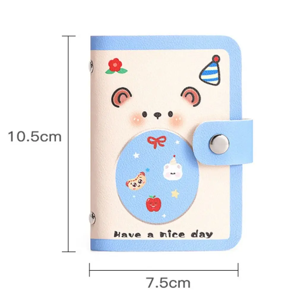 لطيف بو الجلود حامل البطاقة حالة متعددة فتحة للبطاقات الكرتون الدب IC رخصة القيادة المنظم سعة كبيرة محفظة نسائية للعملات المعدنية فتاة النساء