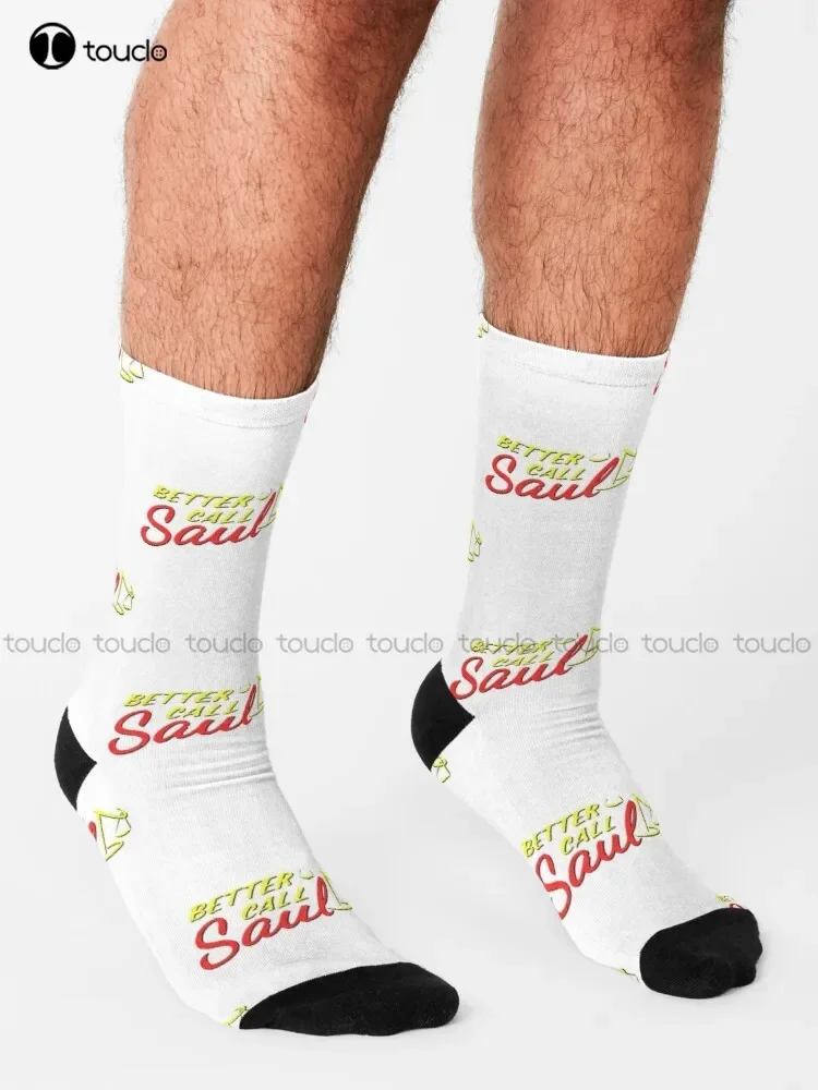 Better Call Saul Logo Calcetines Calcetines Naranjas 360 °   Impresión digital Regalo personalizado Navidad Año nuevo Regalo Creativo Calcetines divertidos Halloween