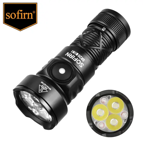 Sofirn SR20 MINI Flashlight 1200lm CSP2323 LED Light 18350 USB C Rechargeable Torch 5700K With Red Light and Magnetic