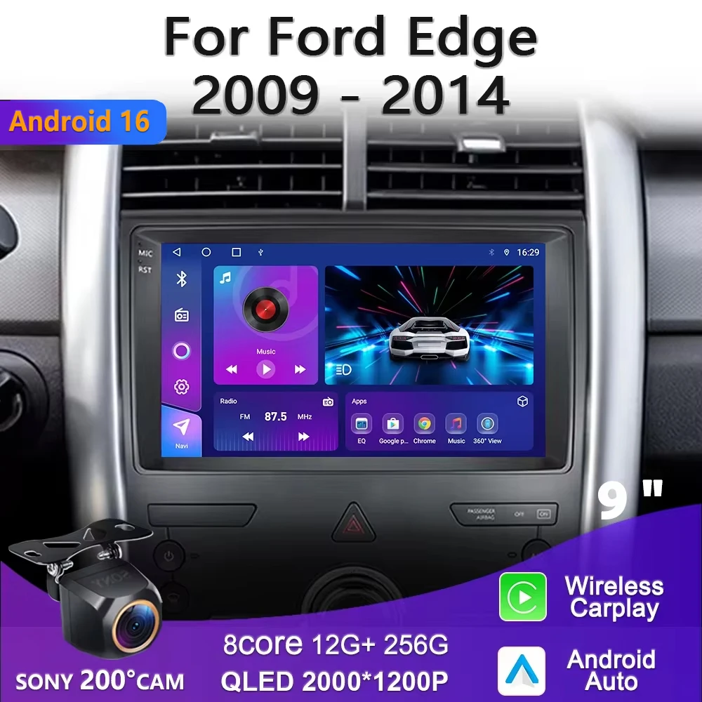 2K Incell Screen Car Dvd Android 16 For Ford Edge 2011 2012 2014 2015 Auto Radio Stereo Multimedia Player GPS Navigation Carplay