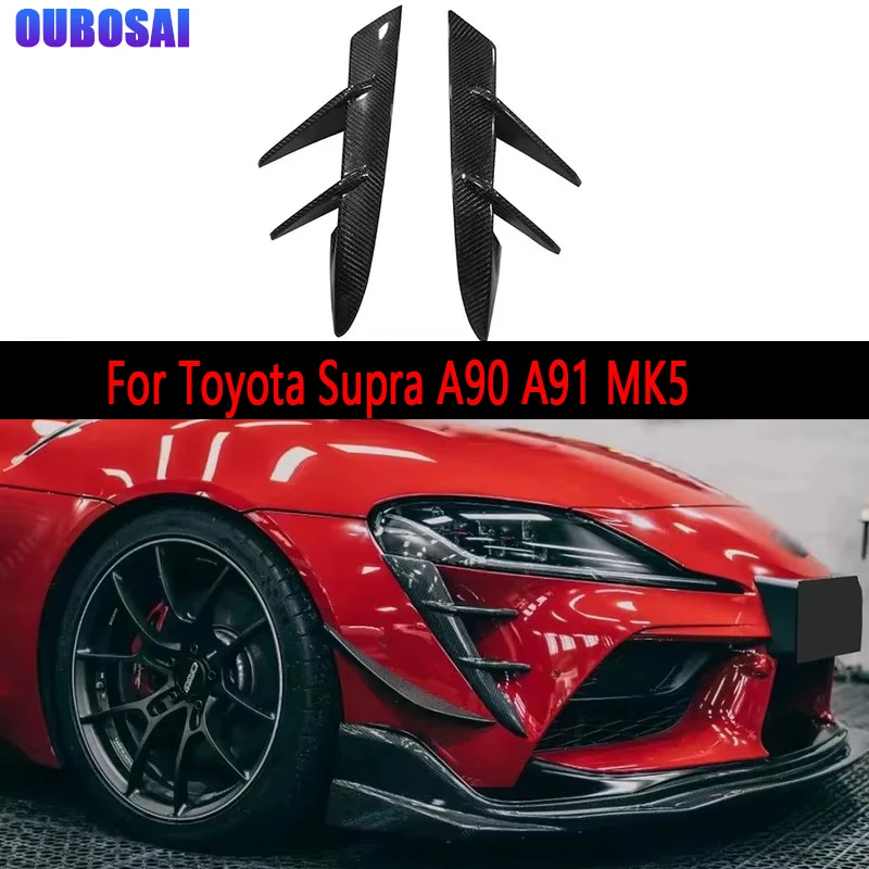 

Для Toyota Supra A90 A91 MK5 передний бампер автомобиля из углеродного волокна, ветровой нож, сплиттер, спойлер, воздушный нож Canard, объемная отделка, комплект кузова