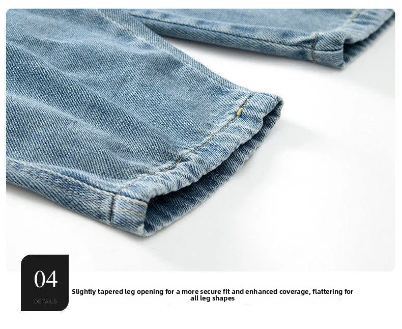 Herbstliche Freizeit-Cargo-Jeans für Jungen mit Taschen, lockerer Schnitt, Teenager-Denim-Hose, modische Kinderjeans, 5-14 Jahre – Detail 10