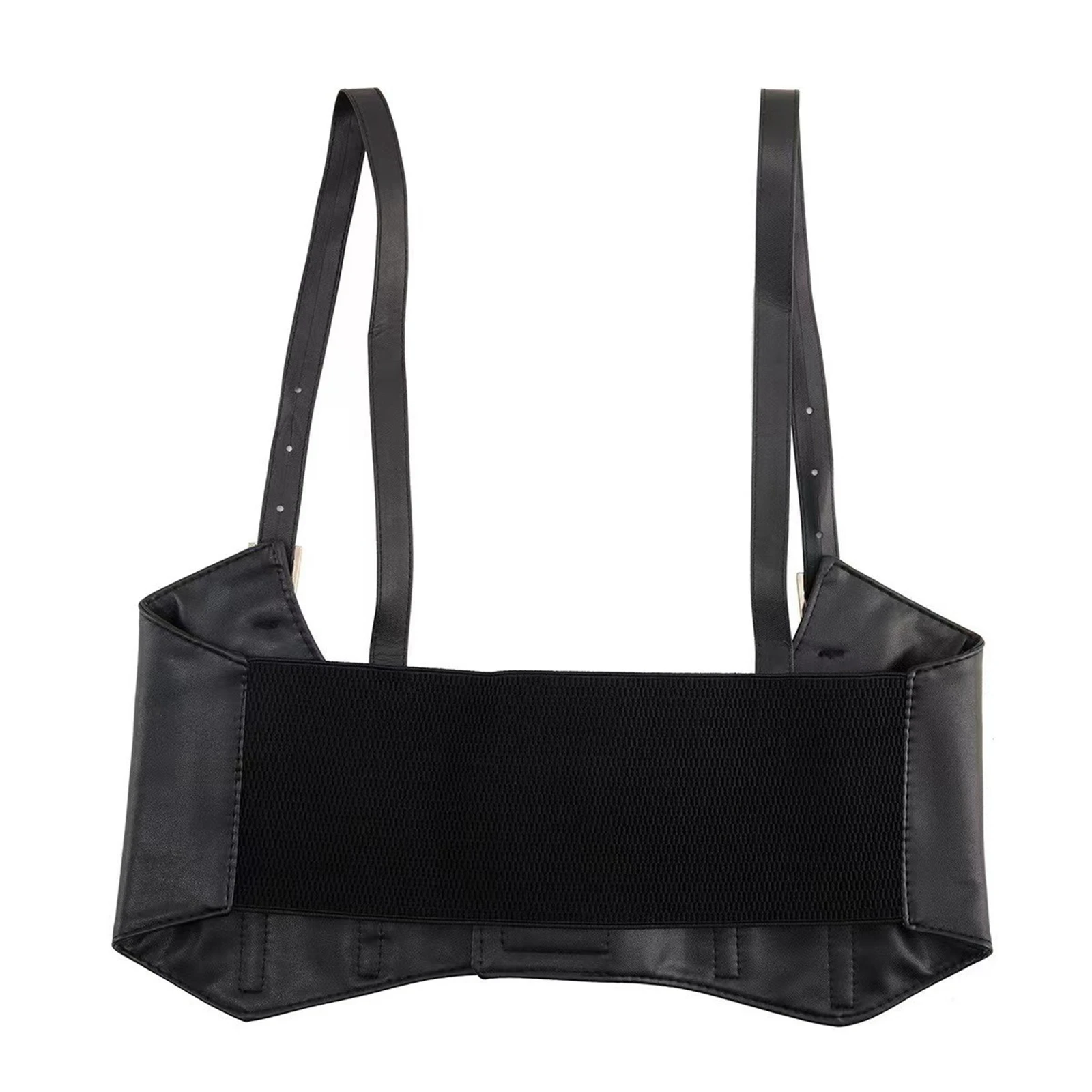 حزام خصر عصري من جلد البولي يوريثان للسيدات، حزام خصر أسود على طراز الشرير، زخرفة حزام الخصر