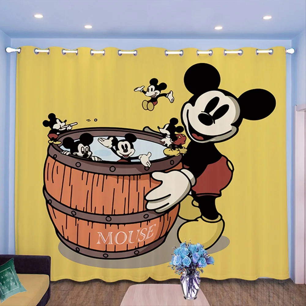 Disney Mickey Mouse Blackout Curtains for Living Room Shading Curtain for Children's Room Custom Window Drapes Home Decoration