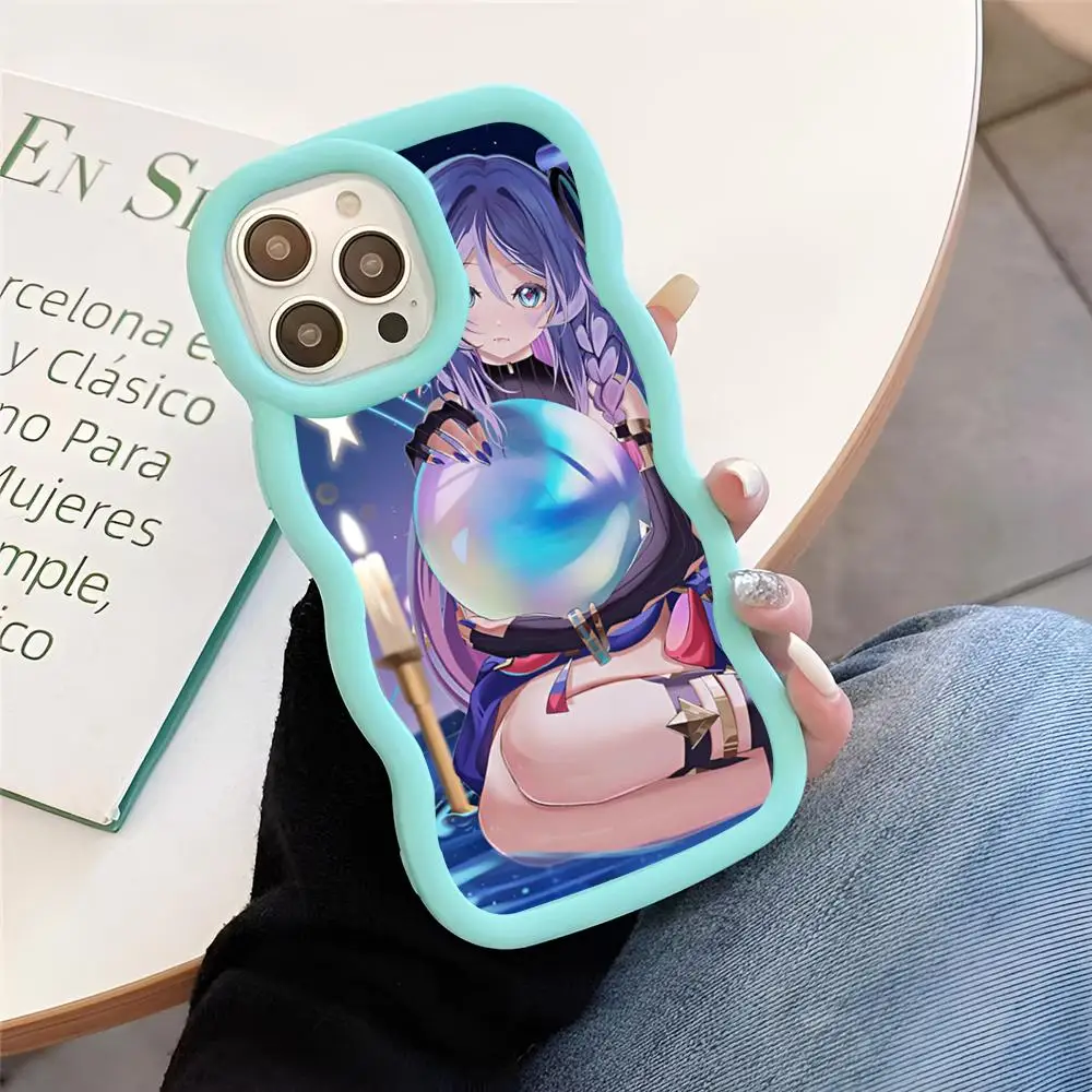 Genshin Impact Citlali Phone Case Blue Cute Girls New Wave Corners Macaron For IPhone 16 15 14 13 12 11 X Vivo Samsung Oppo