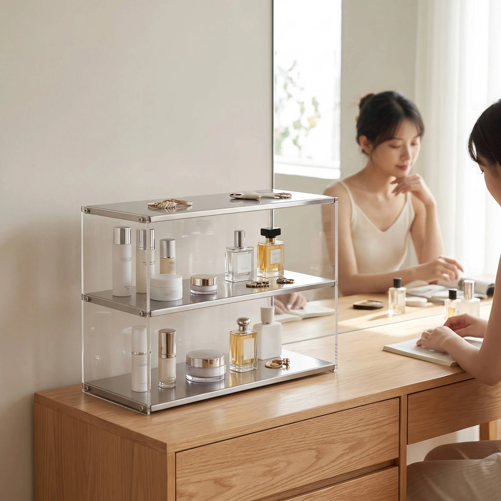 countertop-storage-rack-transparent-tabletop-organizer-facial-care-organizer-minimalist-acrylic-riser-stylish-for-vanity