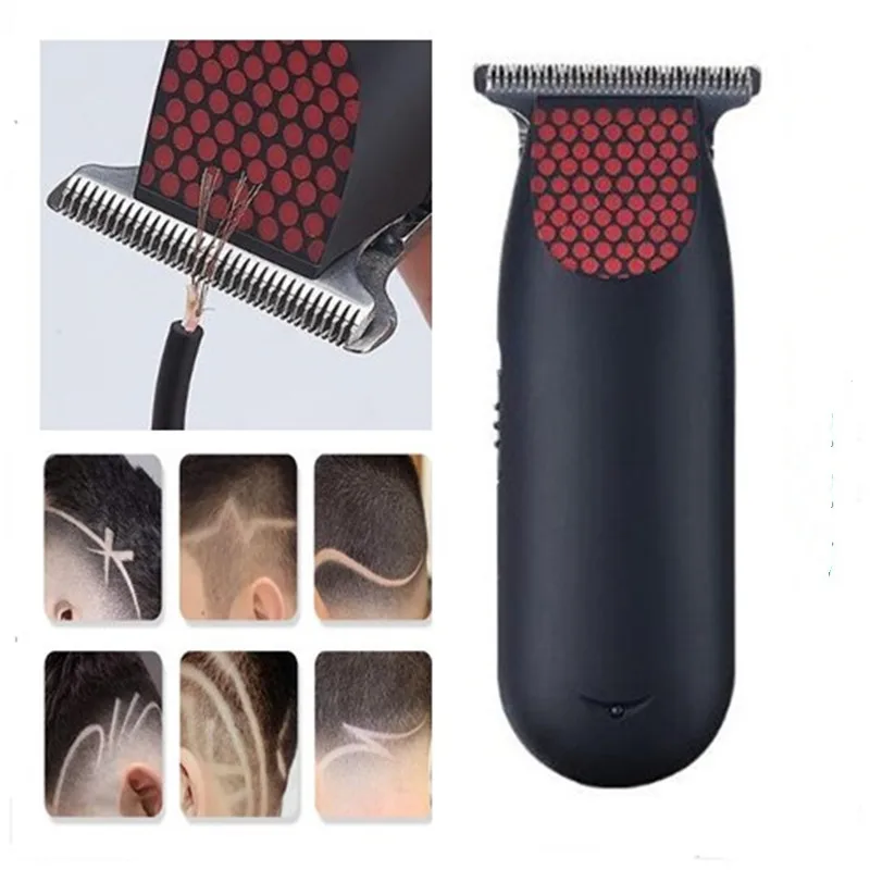 

Mini Electric Hair Clipper T Blade Fading Trimmer Neck Sideburns Head Haircut Machine 0.1mm Beard Shaver Man Face Grooming Razor