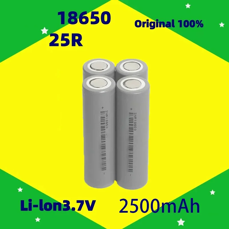 Charge Battery New Original High Capacity 18650 2500mAh Battery Current Lithium Rechargeable Batteries For Flashlight Lamps