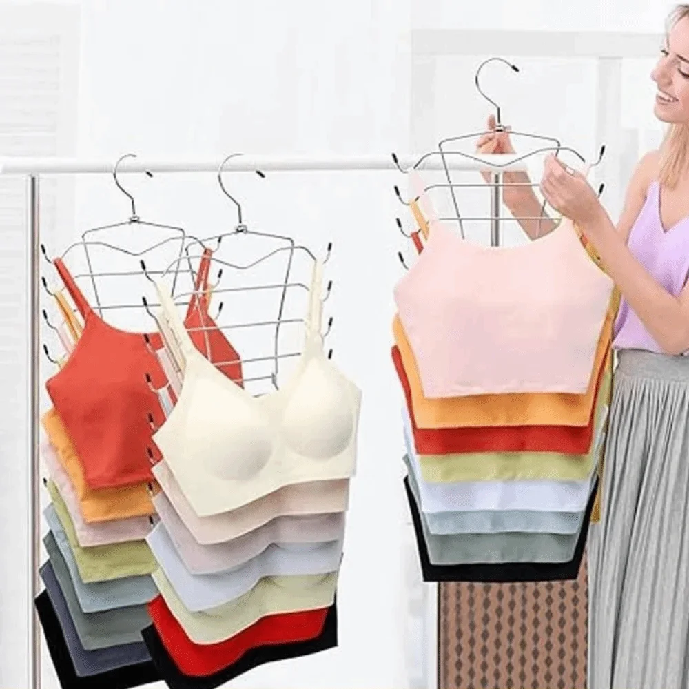 

Thick 8 Tier Underwear Hanger Save Space Seamless Design Bra Tank Top Hangers Foldable Display Closet Organizers Camisoles