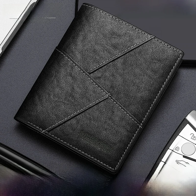 top-layer-cowhide-leather-men's-wallet-simple-short-style-business-card-holder-horizontal-and-vertical-youth-fashion-wallet
