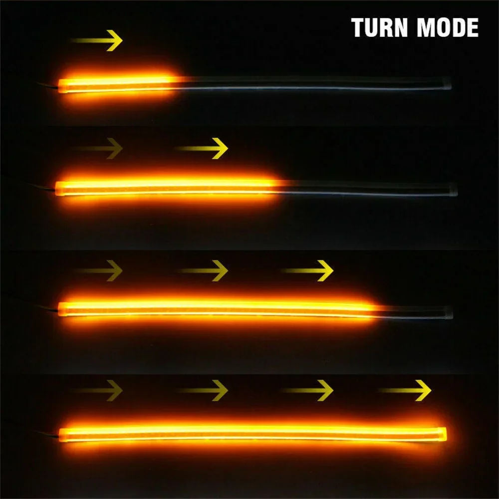 2 x Sequential LED Strip Turn Signal Indicator Car DRL Daytime Running Light 30cm 45cm 60cm