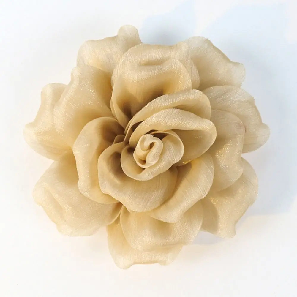 جديد اضافية كبيرة مقلد زهرة الصدار الأزياء اليدوية القماش التصحيح حرق حافة تصميم فستان الأورجانزا الملحقات