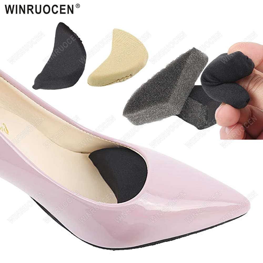 WINRUOCEN Damen-Schaumstoff-Einlagen für den Vorfuß, Schuhgrößenreduzierer, Schmerzlinderung, Füllkissen für hohe Absätze, verstellbare Zehenpolster