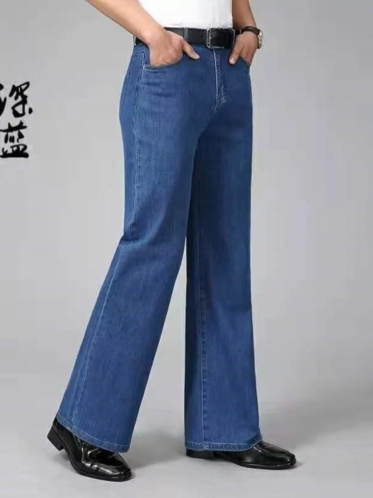 

Loose Straight Leg Jeans American Style Spring Collection High Street Drapey Wide Leg Casual Trousers for Men