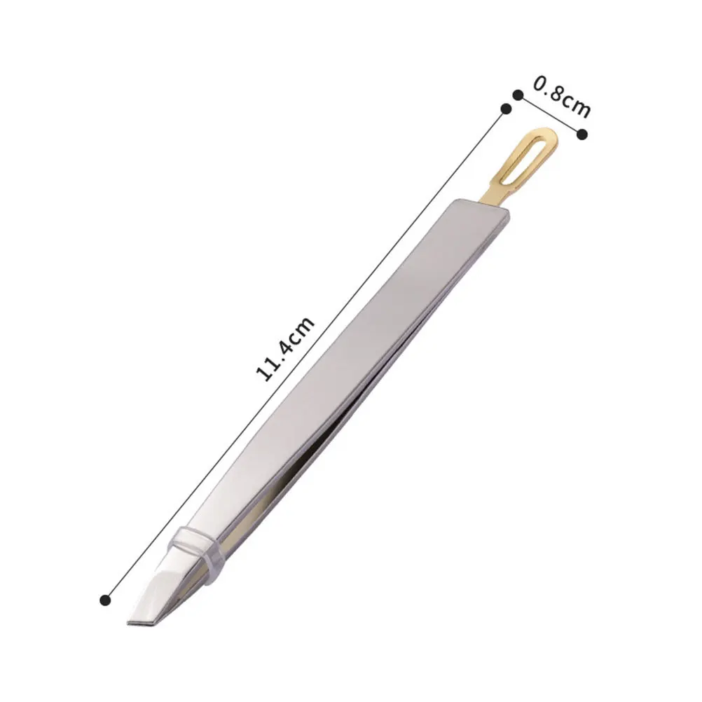 Pinça de cravo de aço inoxidável, 2 peças, dupla utilização, cortador de sobrancelha, aplicador de cílios postiços, ferramenta de maquiagem portátil