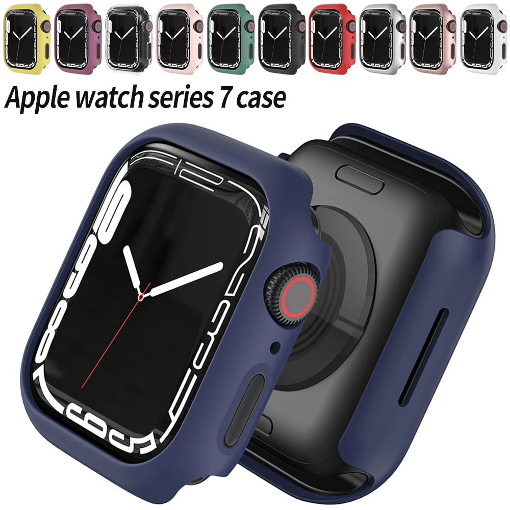 

Protective Cover for iWatch 7 6 5 4 3 2 1 41mm 45mm 42mm 38mm Hard PC Bumper Matte Case Frame Compatible iWatch Se 654 44mm 40mm