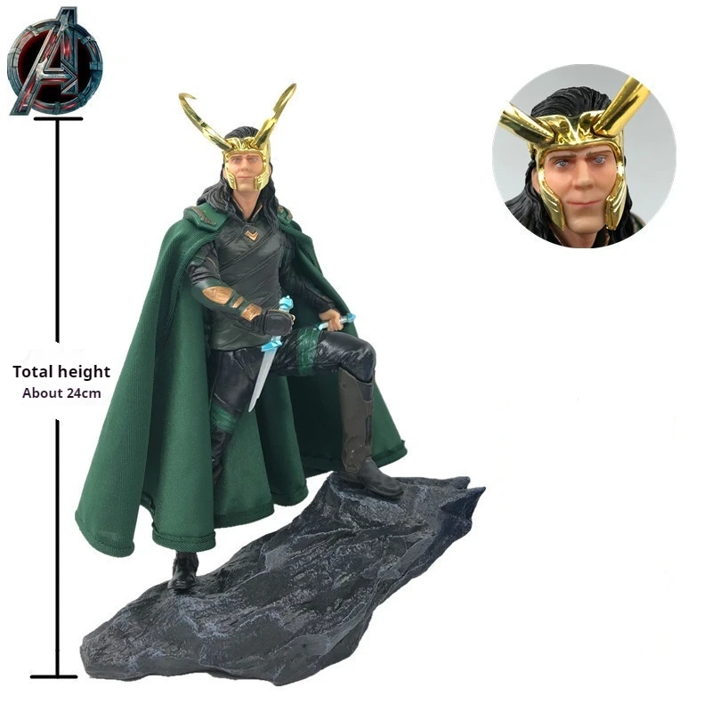 1/10 Avengers  Superhero Loki Thor Figures Thor Younger Brother Battle Scenes Statue Hand-Made Collection Ornaments Model