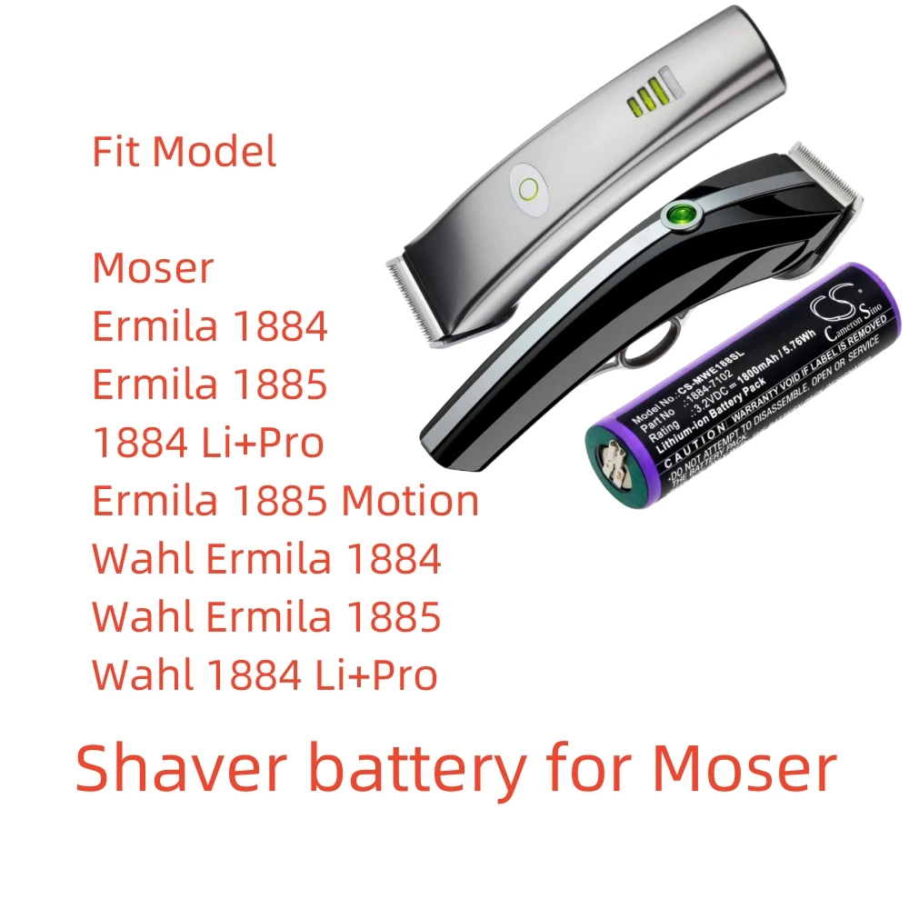 

Li-ion Shaver battery for Moser,3.2v,1800mAh,Ermila 1884,Ermila 1885 Motion,