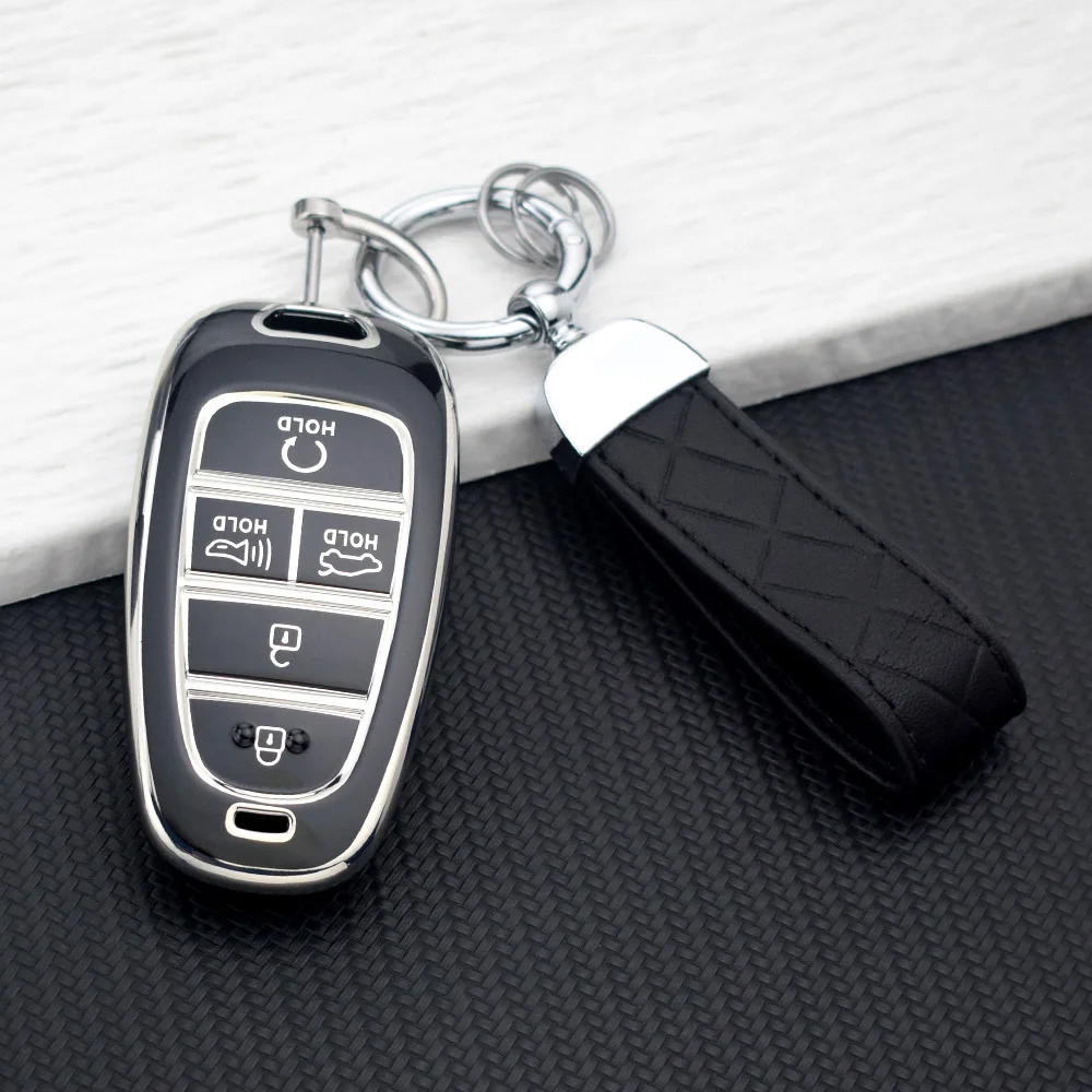 5 Buttons TPU Car Key Cover Case for 2020 2021 Hyundai Sonata Nexo DN8 Santa Fe TM Tucson NX4 Staria Ioniq Shell Fob Accessories