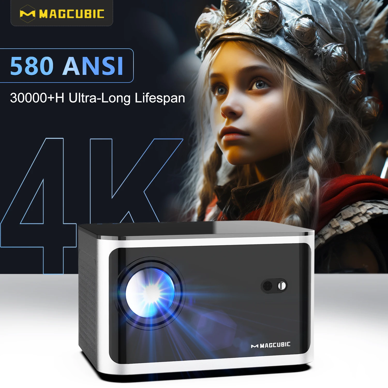Magcubic HY350 Heimprojektor Native 1080P Full HD 4K-Dekodierung 580 ANSI Allwinner H713 Quad-Core 2GB 32GB Sprachsteuerung